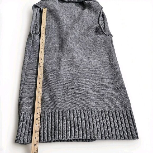 Mercer & Madison Cardigan Vest Women 1X Gray Pockets Chunky Knit Alpaca Blend - Picture 6 of 14